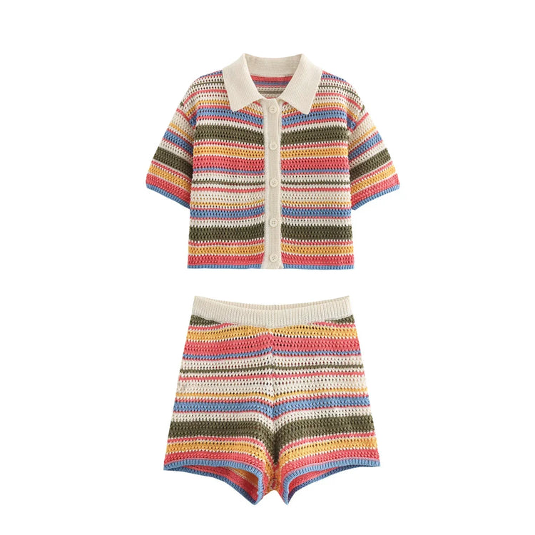 Striped Knit Set colorful design