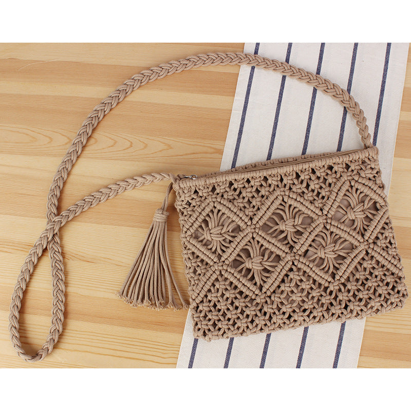 Tassel Woven Handbag – Retro Summer Beach Bag