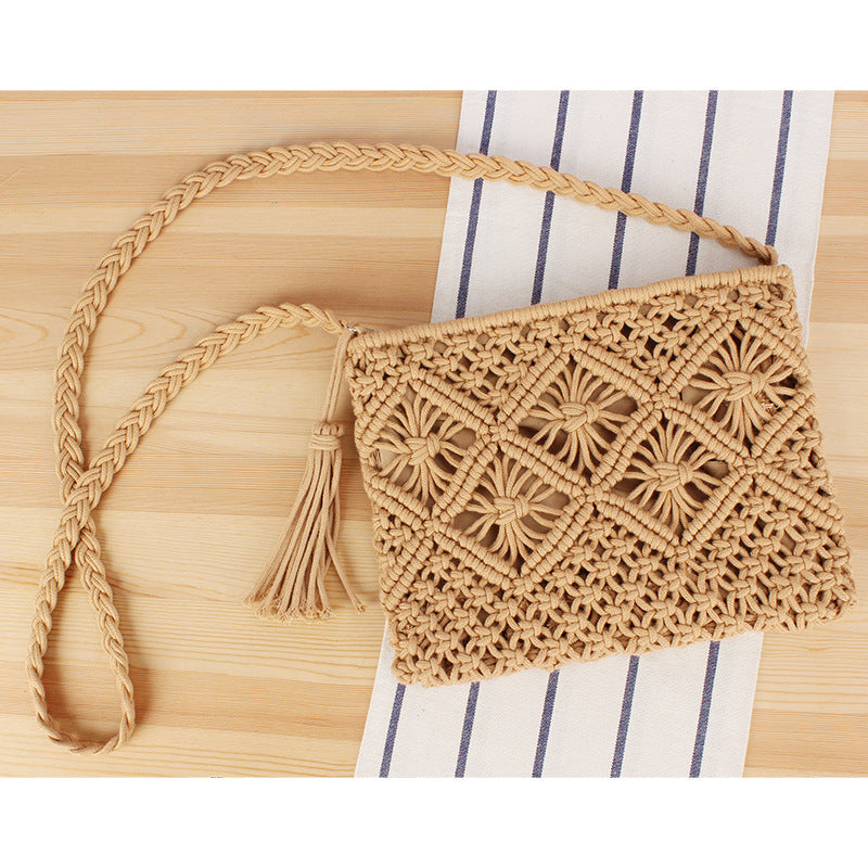 Tassel Woven Handbag – Retro Summer Beach Bag