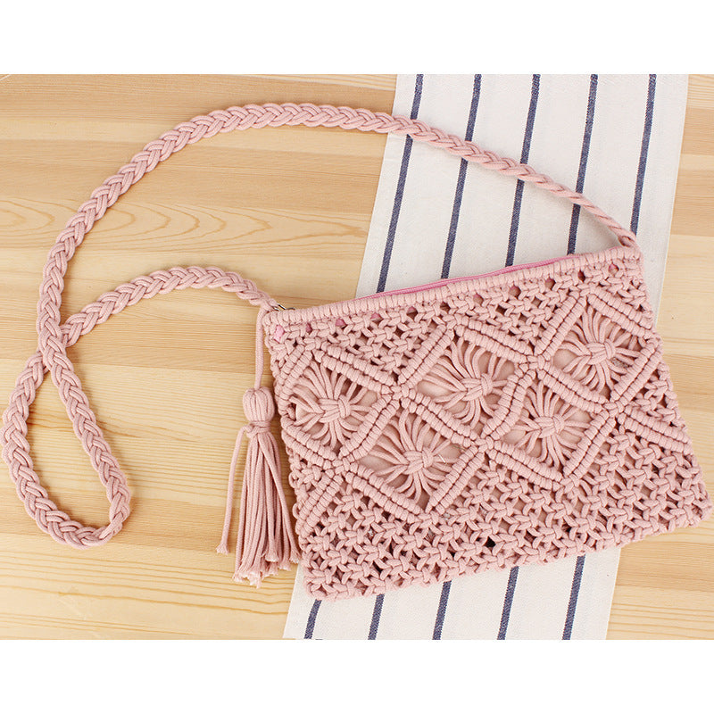 Tassel Woven Handbag – Retro Summer Beach Bag
