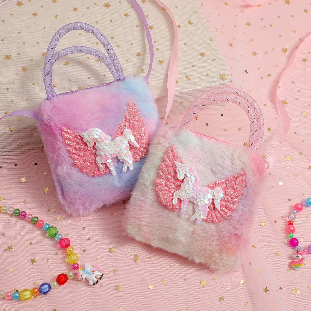 Unicorn Plush Mini Crossbody Bag for Girls
