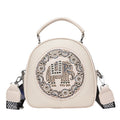 Embroidered Cylinder Crossbody Bucket Bag