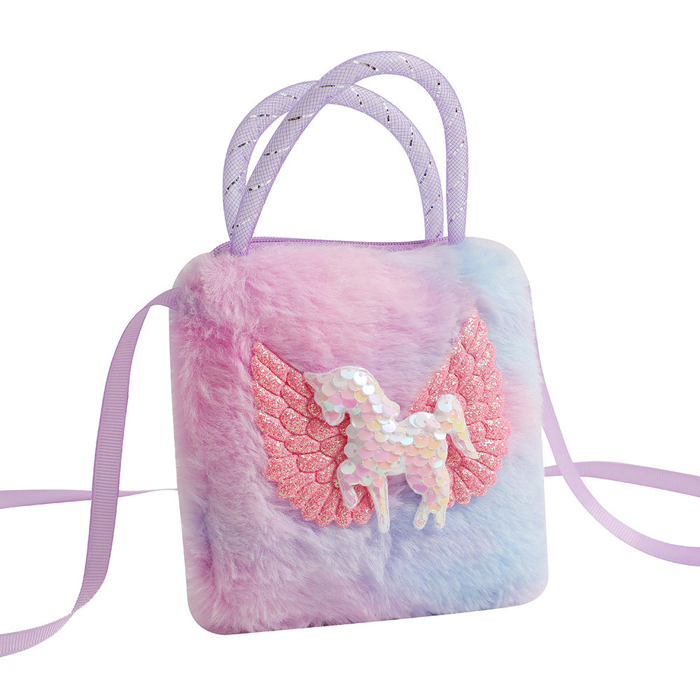 Unicorn Plush Mini Crossbody Bag for Girls