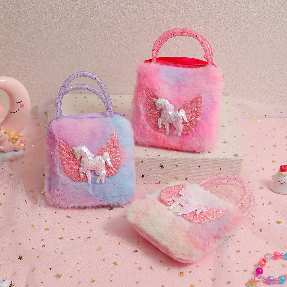 Unicorn Plush Mini Crossbody Bag for Girls