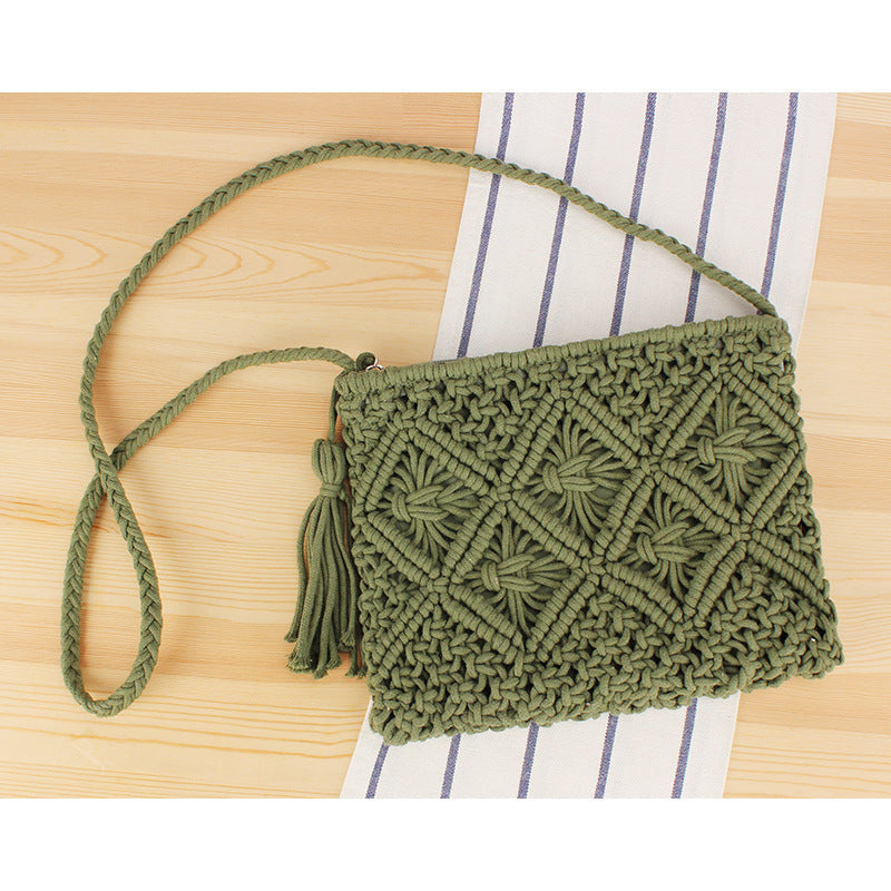 Tassel Woven Handbag – Retro Summer Beach Bag