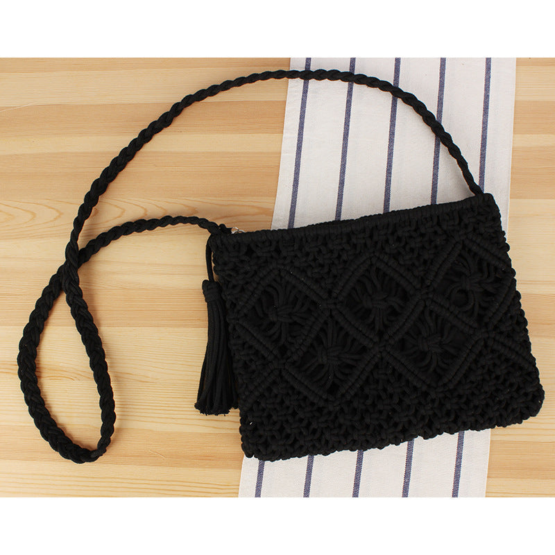 Tassel Woven Handbag – Retro Summer Beach Bag