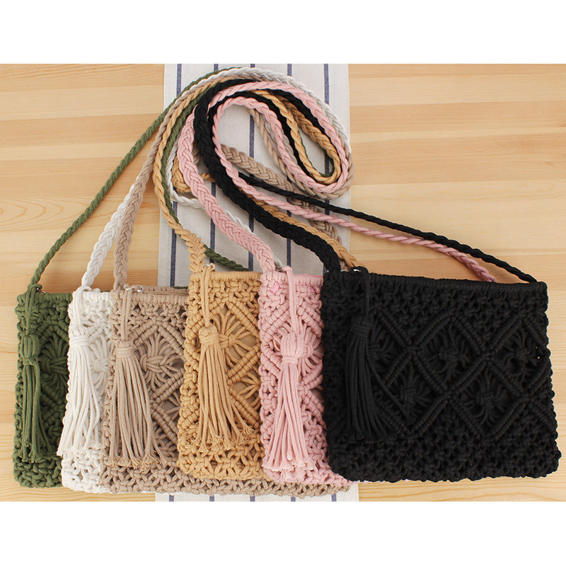 Tassel Woven Handbag – Retro Summer Beach Bag