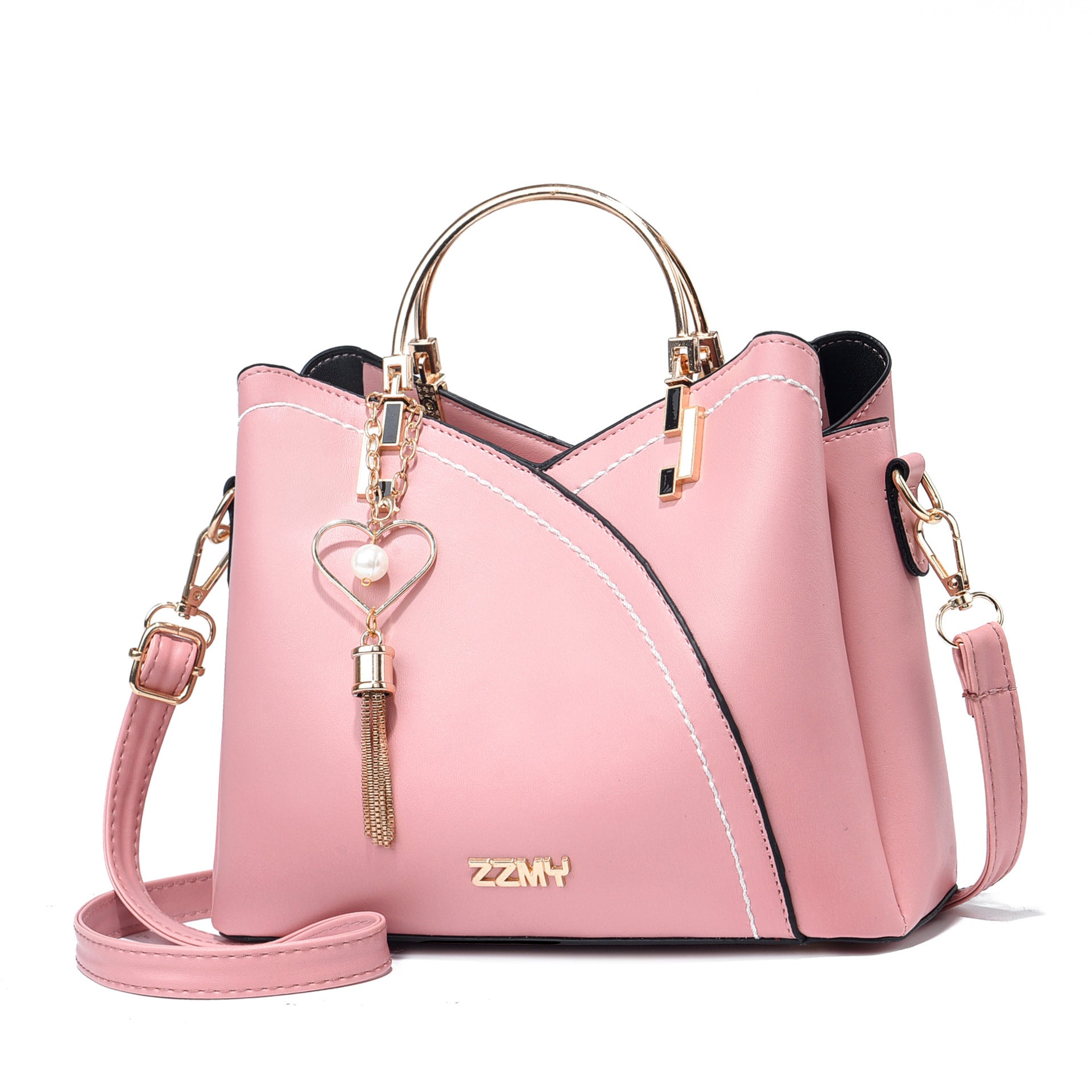 Korean-Style Color Block Bucket Bag – Large Capacity Crossbody