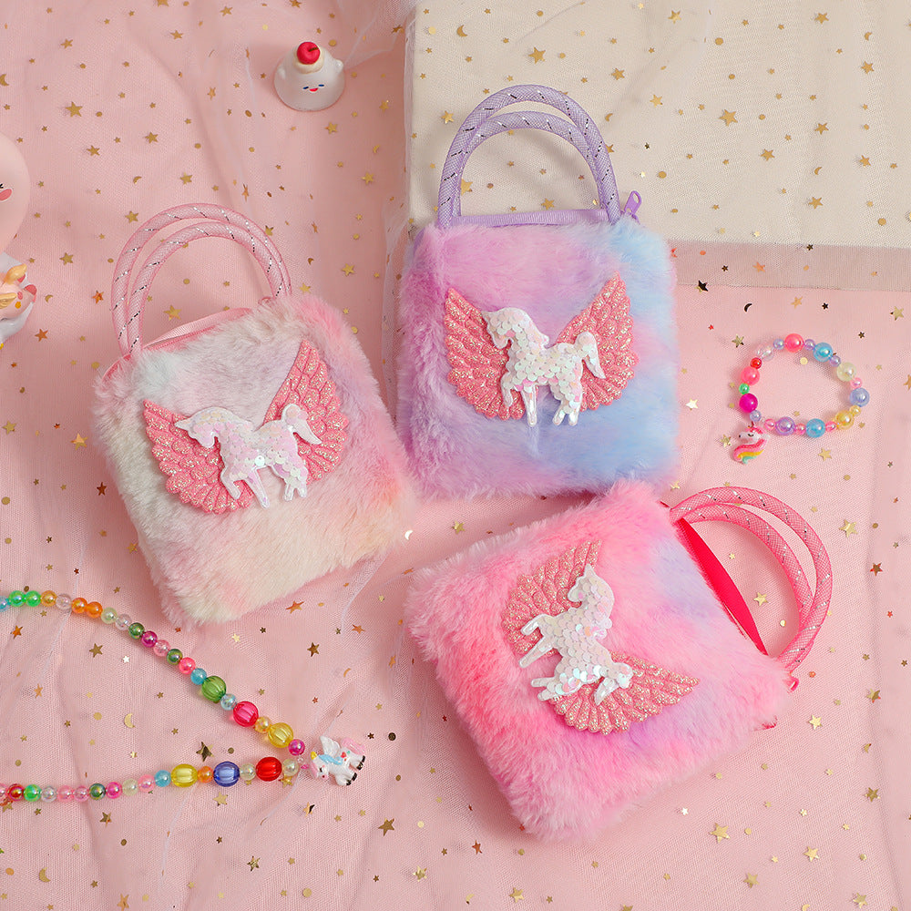 Unicorn Plush Mini Crossbody Bag for Girls