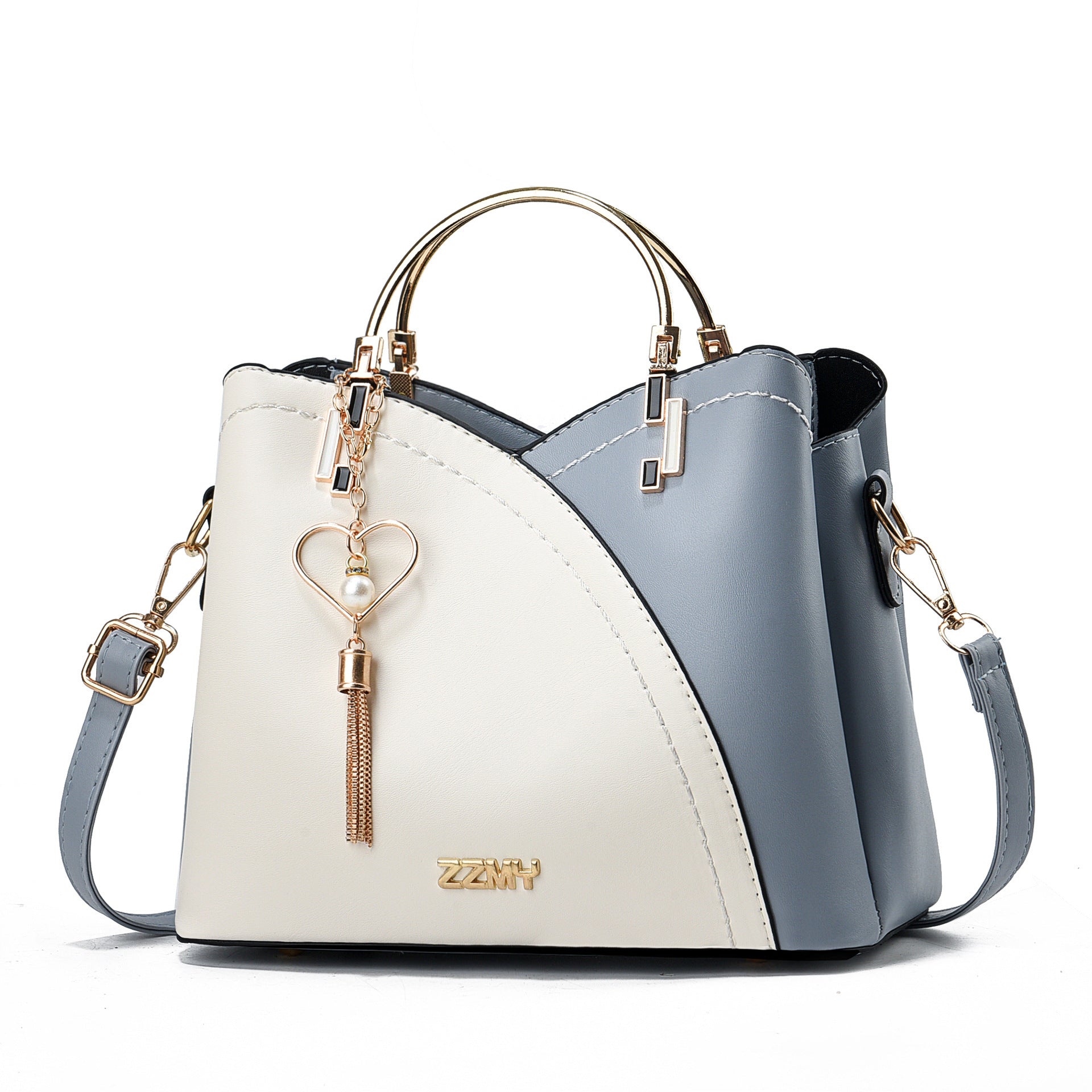 Korean-Style Color Block Bucket Bag – Large Capacity Crossbody