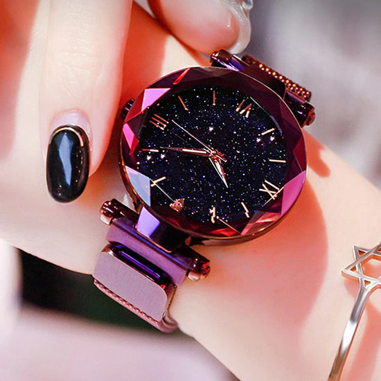 Reloj Mujer Luxury Starry Sky Women Watches Magnetic Mesh Belt Band Watch Women&