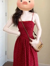 Red Floral Halter Dress floral print