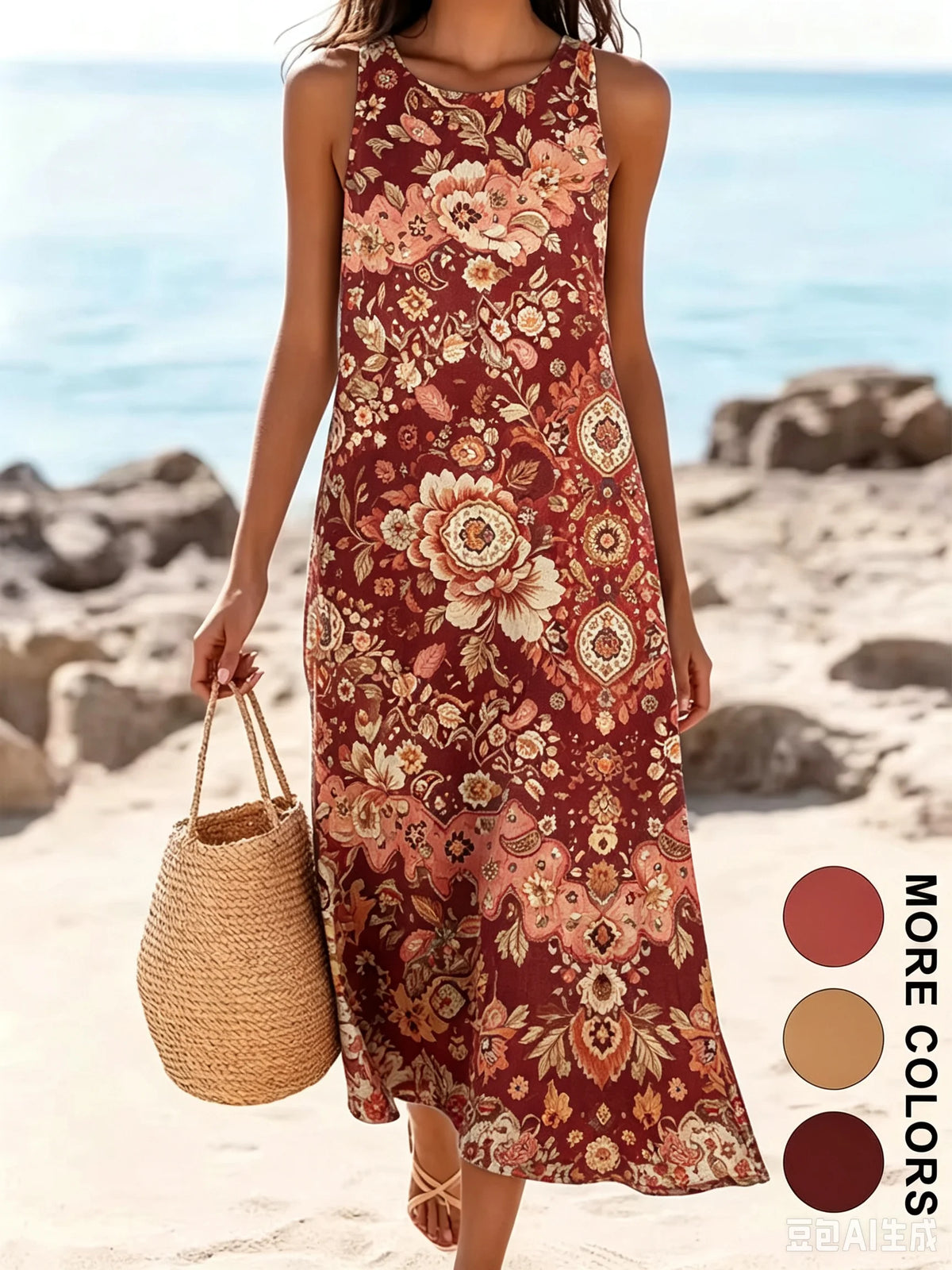 Bohemian Floral Sundress floral print