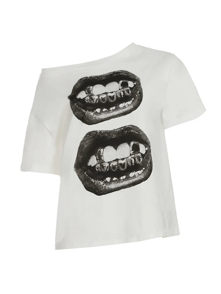 Mouth Print T Shirt digital print