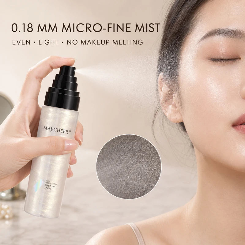 MAYCHEER 100ml Makeup Setting Spray Long Lasting Ultra Fine Mist Fixer Hydrating Dewy Glow Face Mist 2 Shades for All Skin Types