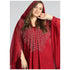 Moroccan Hooded Abaya featuring a stylish design with wide batwing sleeves and a flowing maxi silhouette.