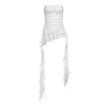 Sexy Off Shoulder New Tank Tops Fashion Women Spring Summer Sleeveless High Street Chest Warp Crop Top Casual Tassel Y2K Tees