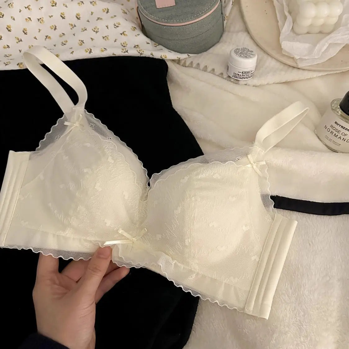 Seamless Heart-Shape Gathering Bra Set – Wire-Free