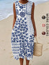 Bohemian floral sundress flowing midi style