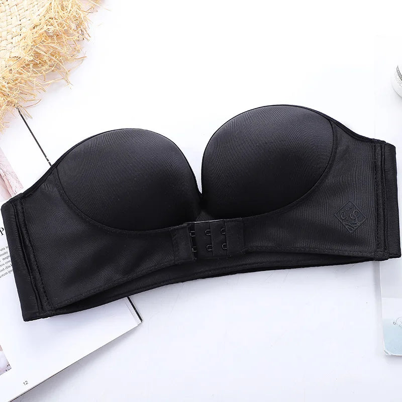Invisible Strapless Push-Up Bra – Front Buckle