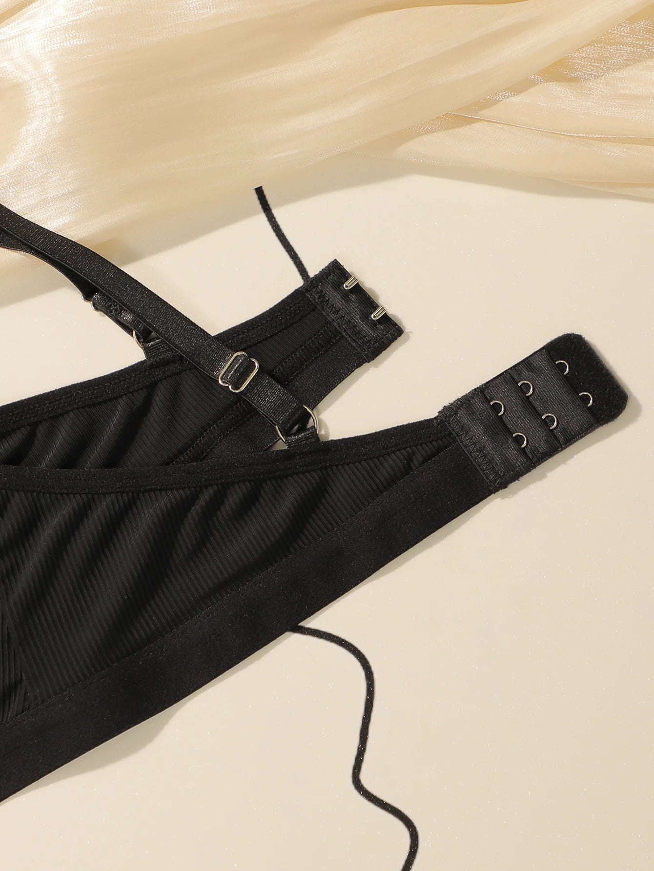Fashionabl Black Girls' Suspender Bra Set Without Steel Support Double-Layer Inner Lining Underwear Sports Women Bra Set MR2668