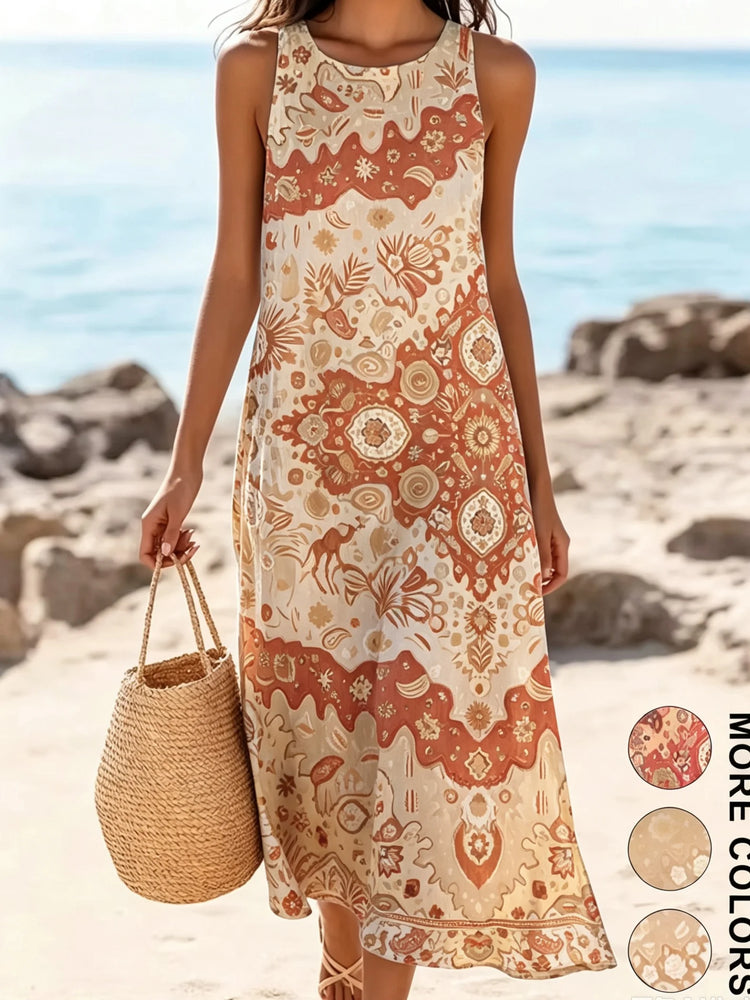 Bohemian floral sundress with pockets