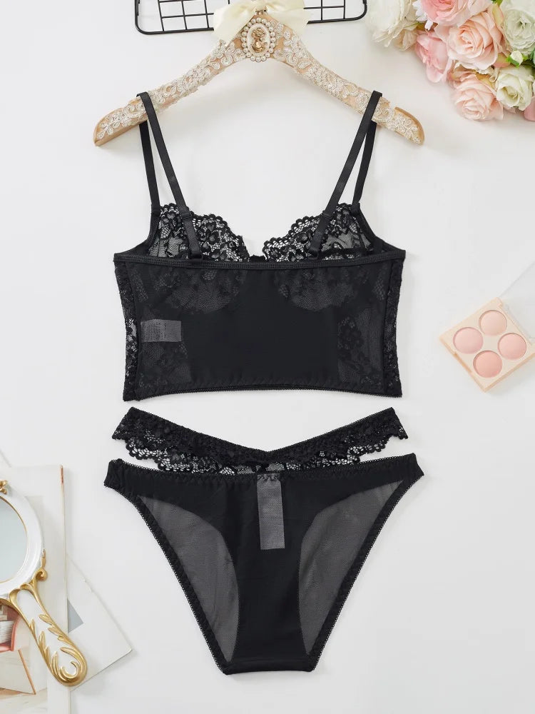 French Lace Bra & Panty Set – Breathable Mesh