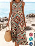 Bohemian floral sundress flowing midi style