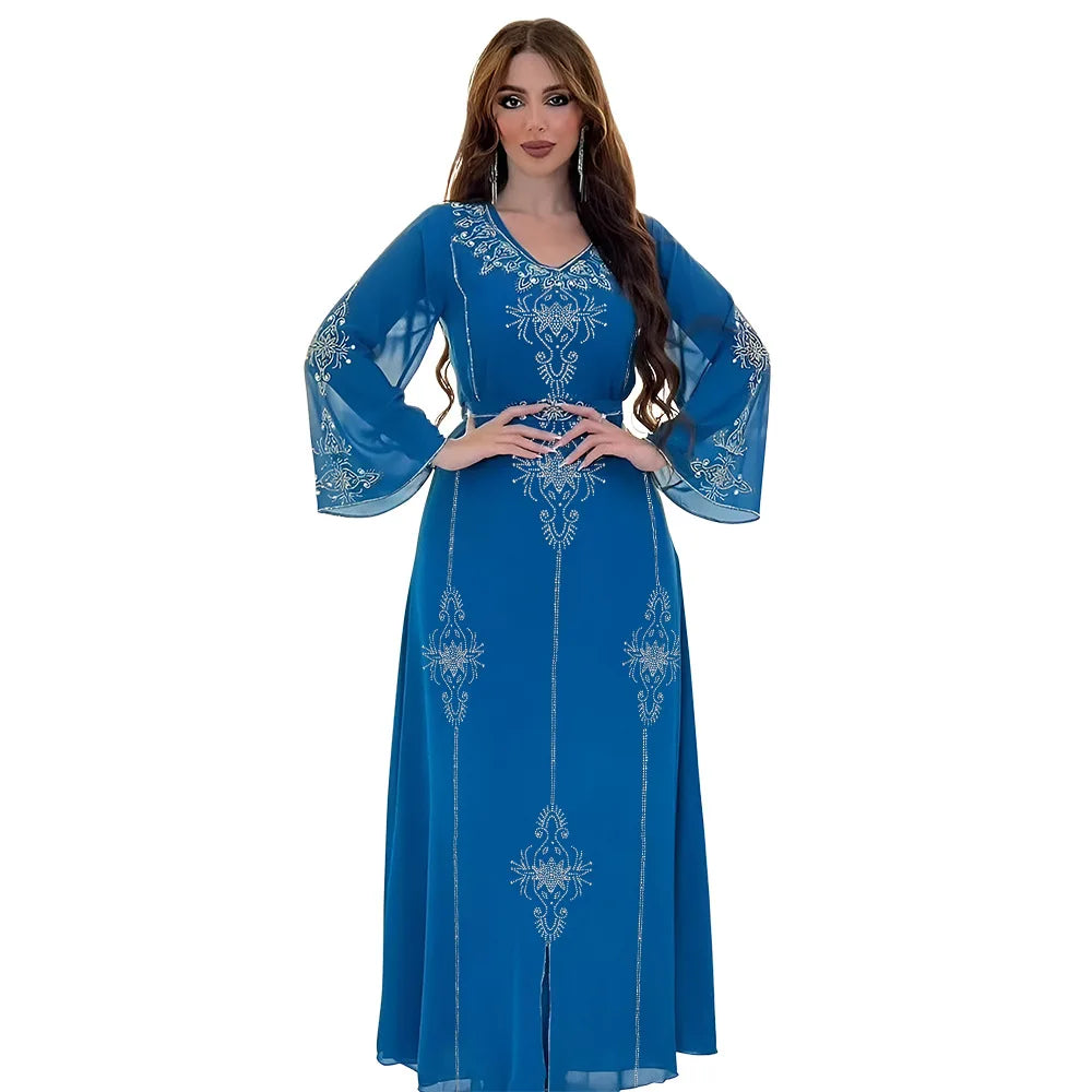 Muslim Abaya for Women with elegant embroidery and long sleeves, perfect for modest everyday wear.