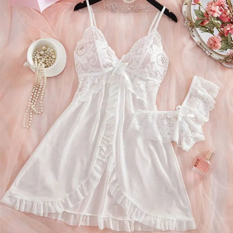 Pink Halter Nightdress & Panty Sleepwear Set