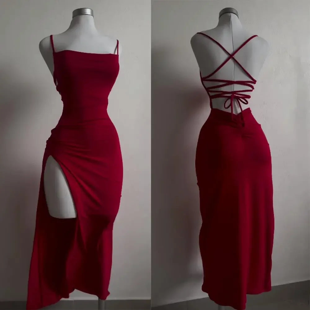 Halter Strap Fitted Summer Dress
