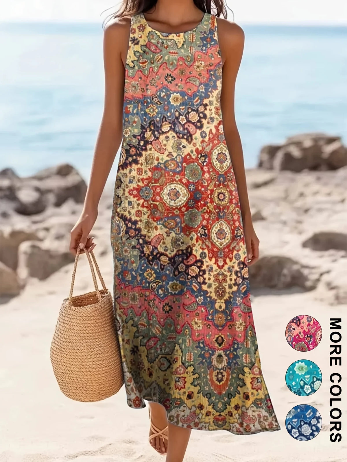 Bohemian floral sundress floral print