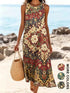 Bohemian floral sundress flowing midi style