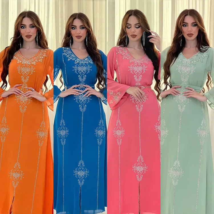 Muslim Abaya for Women with elegant embroidery and long sleeves, perfect for modest everyday wear.