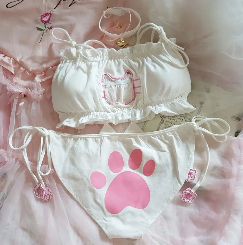 Wire-Free Lace Bra & Panty Set – Soft Sleepwear