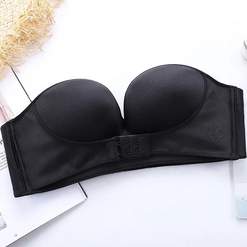 Invisible Strapless Push-Up Bra – Front Buckle