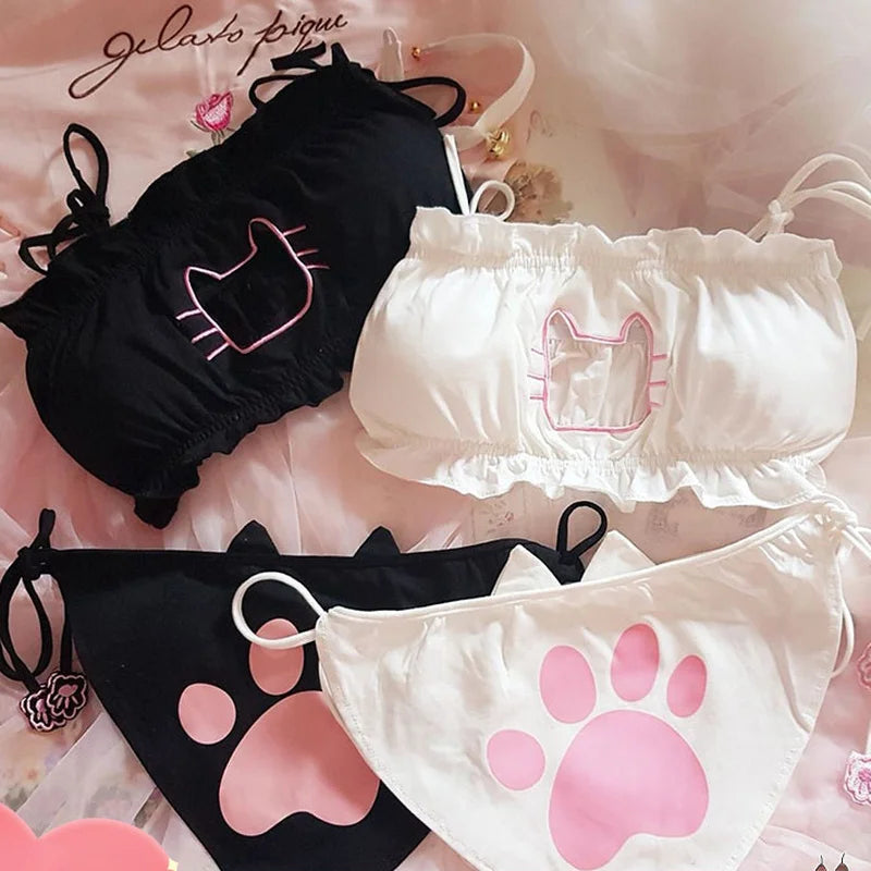 Wire-Free Lace Bra & Panty Set – Soft Sleepwear