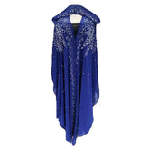Moroccan Hooded Abaya featuring a stylish design with wide batwing sleeves and a flowing maxi silhouette.