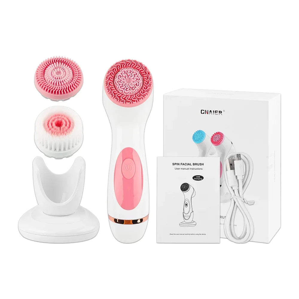 3-in-1 Ultrasonic Facial Cleansing Brush