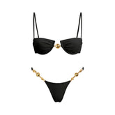 3 Piece Bikini Set mid-waist design