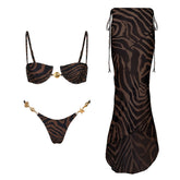 3 Piece Bikini Set mid-waist design