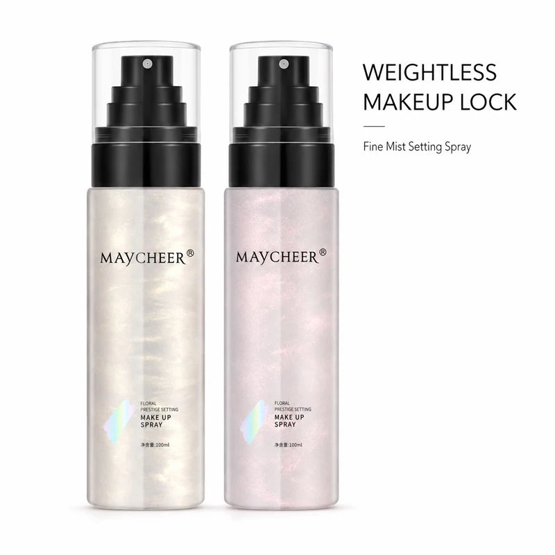 MAYCHEER 100ml Makeup Setting Spray Long Lasting Ultra Fine Mist Fixer Hydrating Dewy Glow Face Mist 2 Shades for All Skin Types