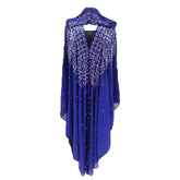 Moroccan Hooded Abaya featuring a stylish design with wide batwing sleeves and a flowing maxi silhouette.