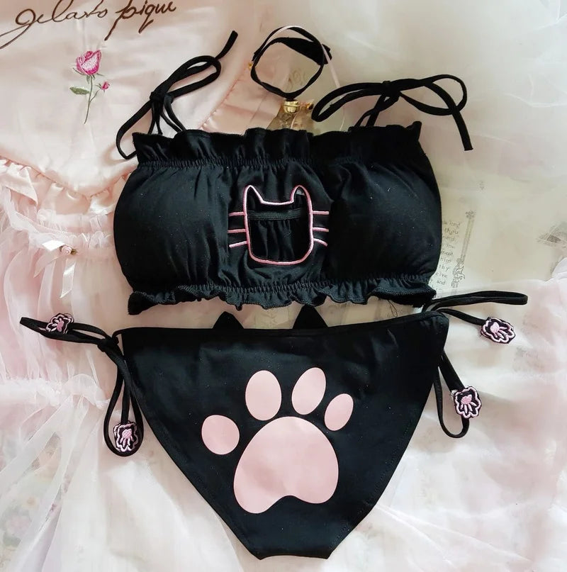 Wire-Free Lace Bra & Panty Set – Soft Sleepwear