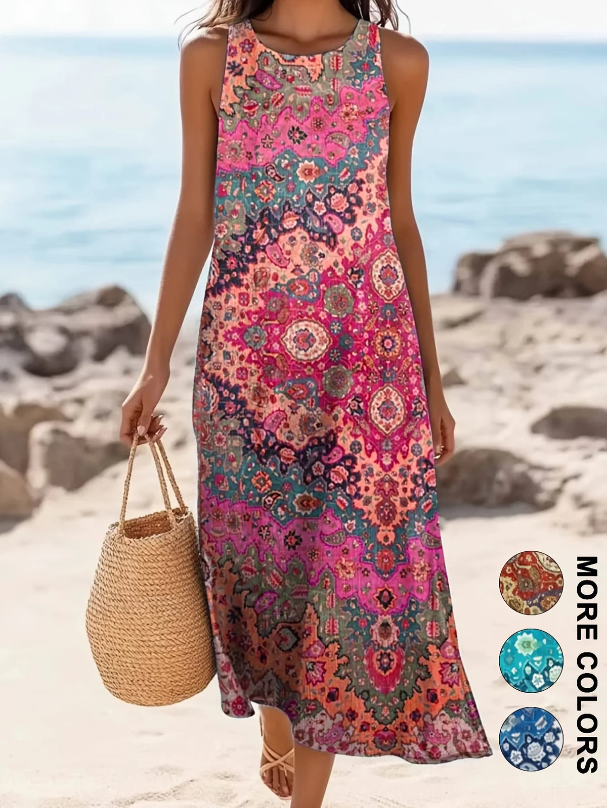 Bohemian Floral Sundress floral print
