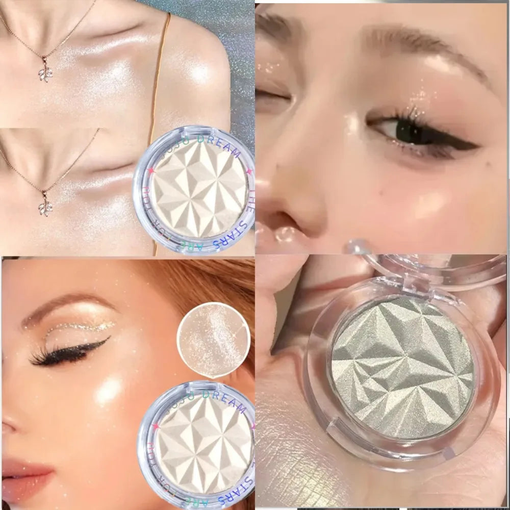 Dual Tone Highlighter Palette 3D Effect Shimmer Matte Contour Powder Face Illuminator Makeup
