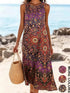 Bohemian floral sundress flowing midi style