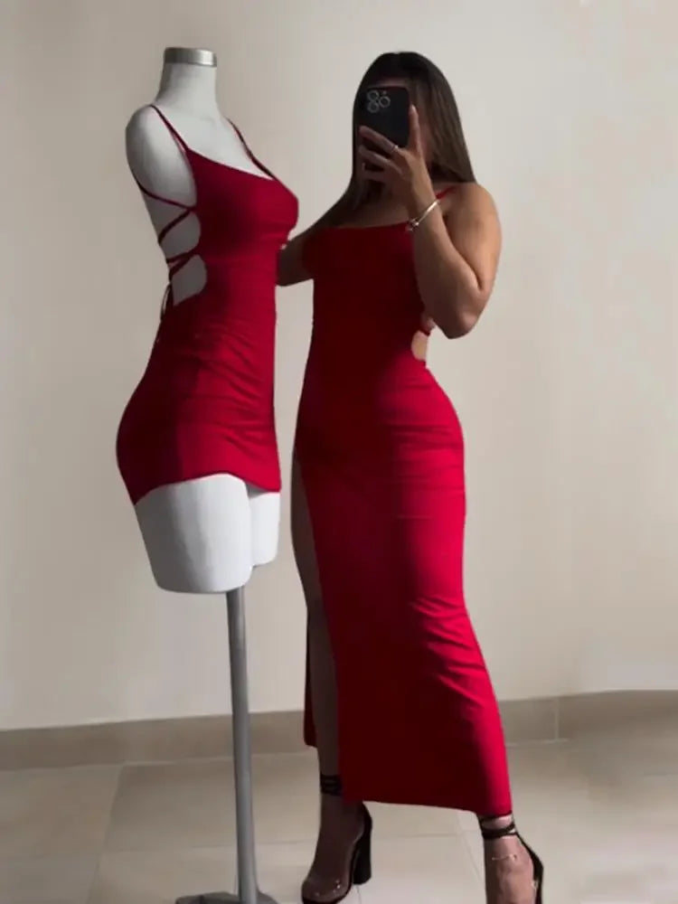 Halter Strap Fitted Summer Dress