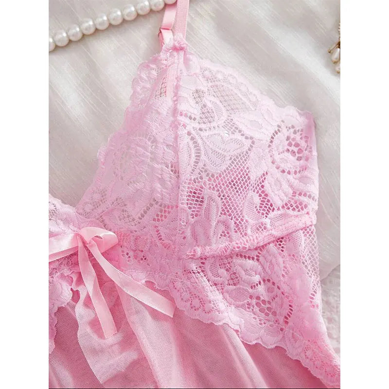 Pink Halter Nightdress & Panty Sleepwear Set
