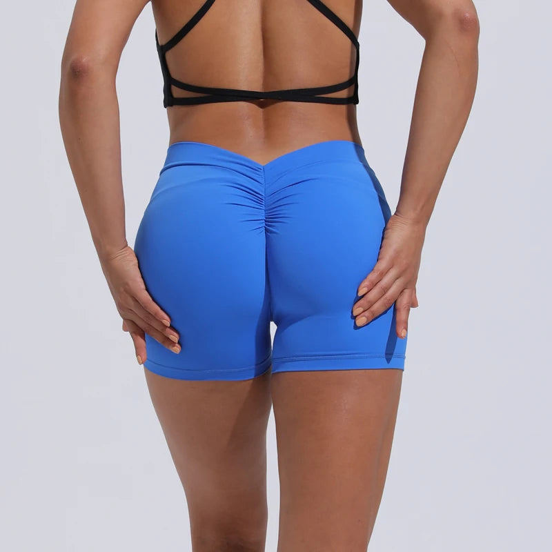 DIAS FIT JOY V-Back Shorts High Waisted Hip Lifting Yoga Shorts Women's Nylon Tight Fitting Shorts Training Sports Fitness Pants